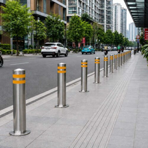 trụ inox ngăn xe