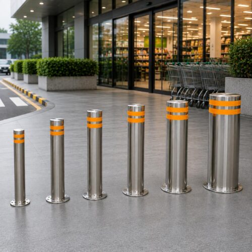 trụ inox ngăn xe