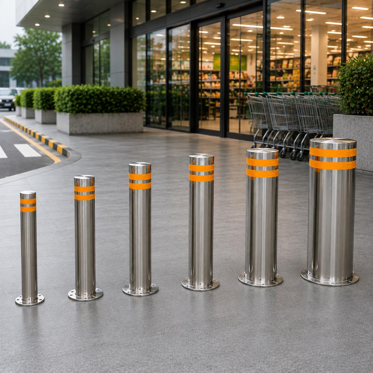 tru-inox-sieu-thi trụ inox ngăn xe